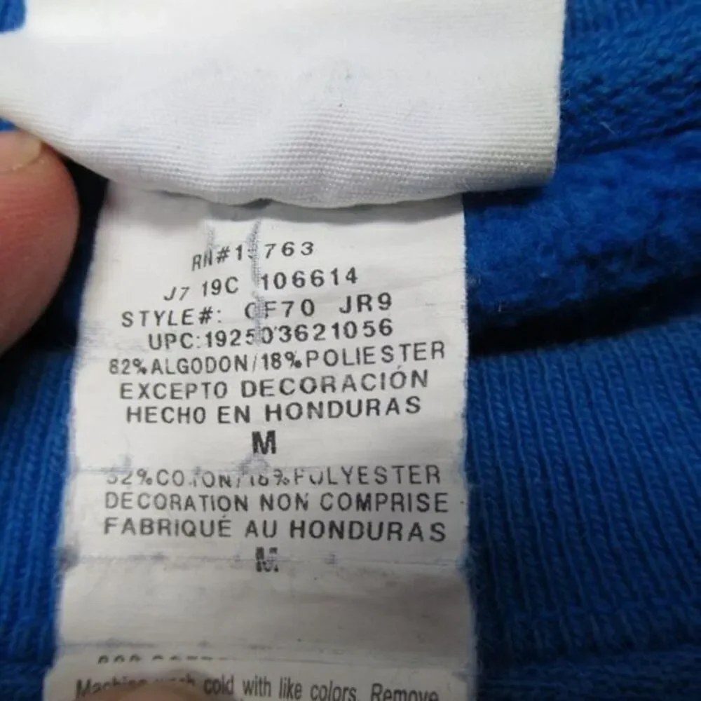 Champion Reverse Weave Sweatshirt‎ Mens Medium Royal Blue Crew Fleece RARE - Picture 11 of 13